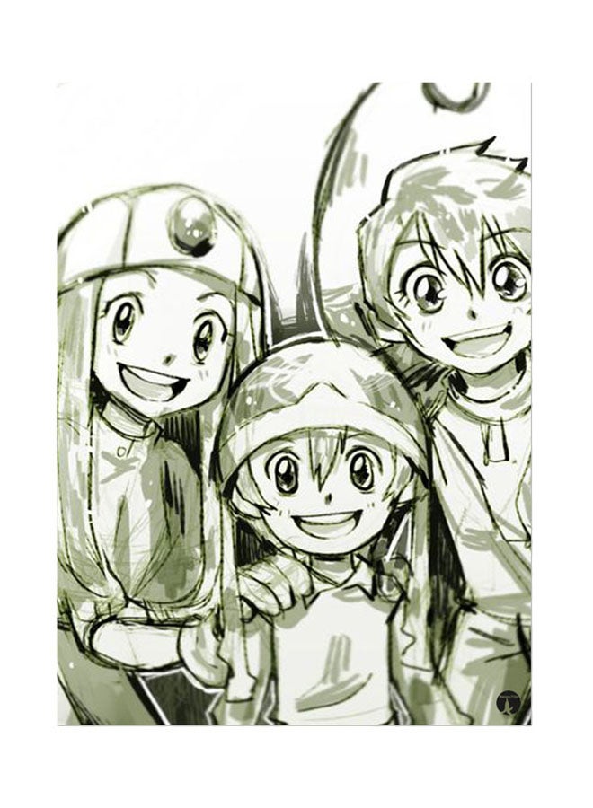 BP Metal Plate Of The Anime Digimon Poster Black/Grey