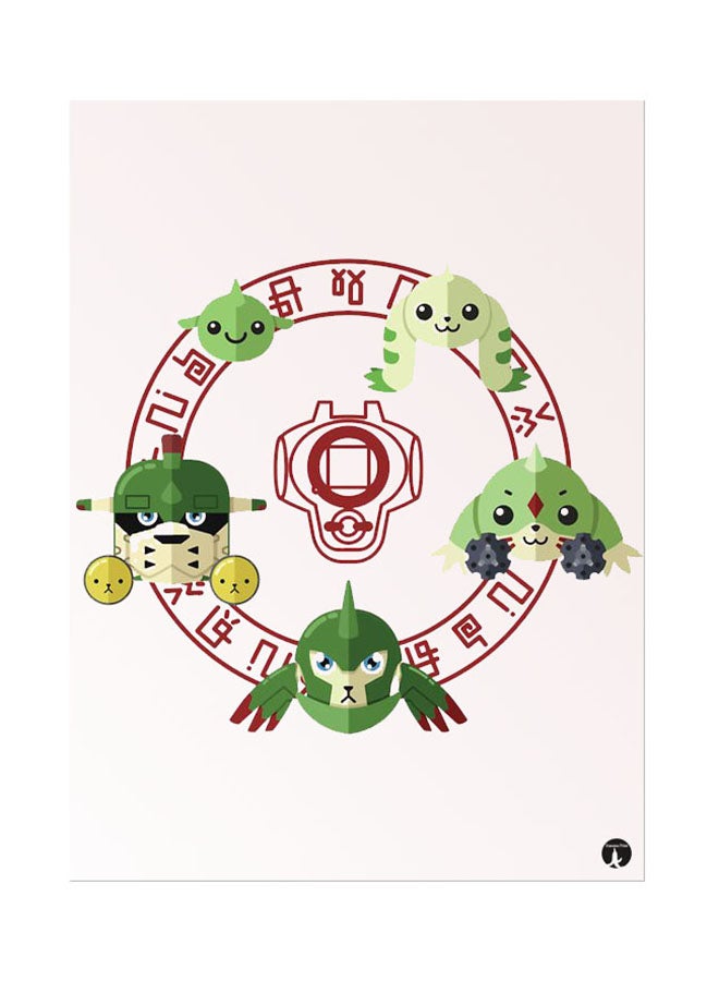 BP Metal Plate Of The Anime Digimon Poster Multicolour