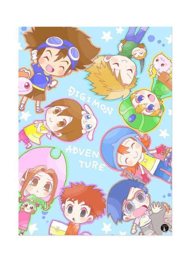 بي بي لوحة معدنية لملصق مسلسل الرسوم المتحركة أبطال الديجيتال متعدد الألوان