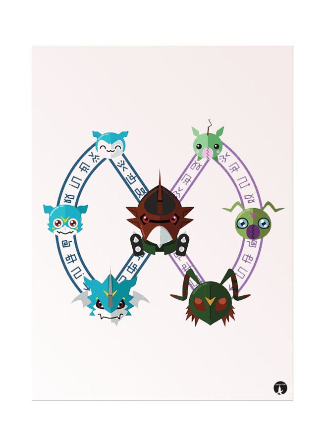 BP Metal Plate Of The Anime Digimon Poster Multicolour