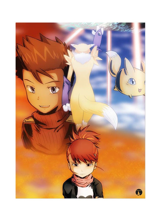 BP Metal Plate Of The Anime Digimon Poster Multicolour