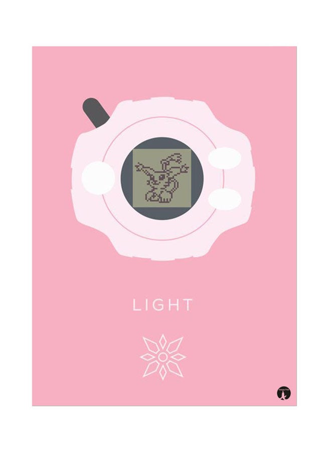 BP Metal Plate Of The Anime Digimon Poster Pink/Grey