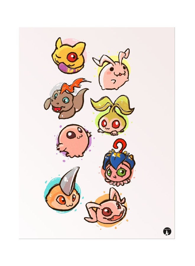 BP Metal Plate Of The Anime Digimon Poster Multicolour