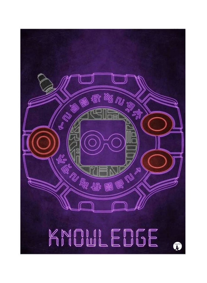 BP Metal Plate Of The Anime Digimon Poster Purple/Orange