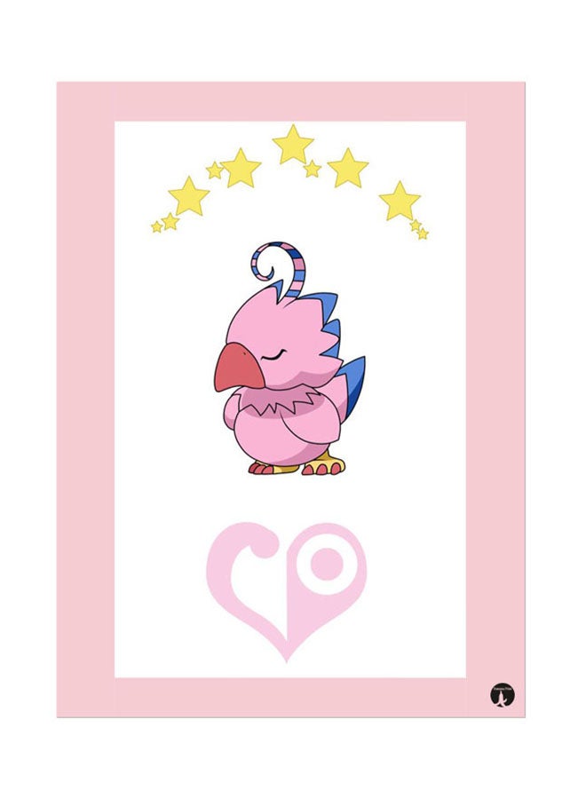 BP Metal Plate Of The Anime Digimon Poster Pink/White/Yellow