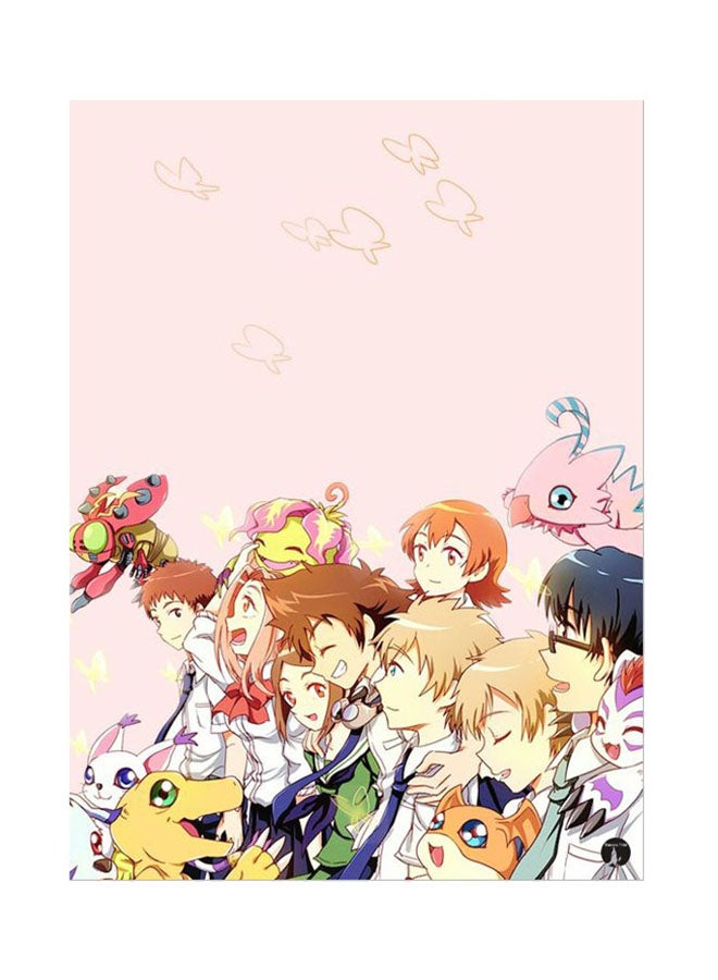 بي بي لوحة معدنية لملصق مسلسل الرسوم المتحركة أبطال الديجيتال متعدد الألوان