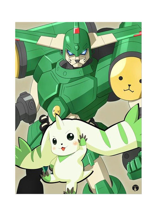 بي بي لوحة معدنية لملصق مسلسل الرسوم المتحركة أبطال الديجيتال متعدد الألوان