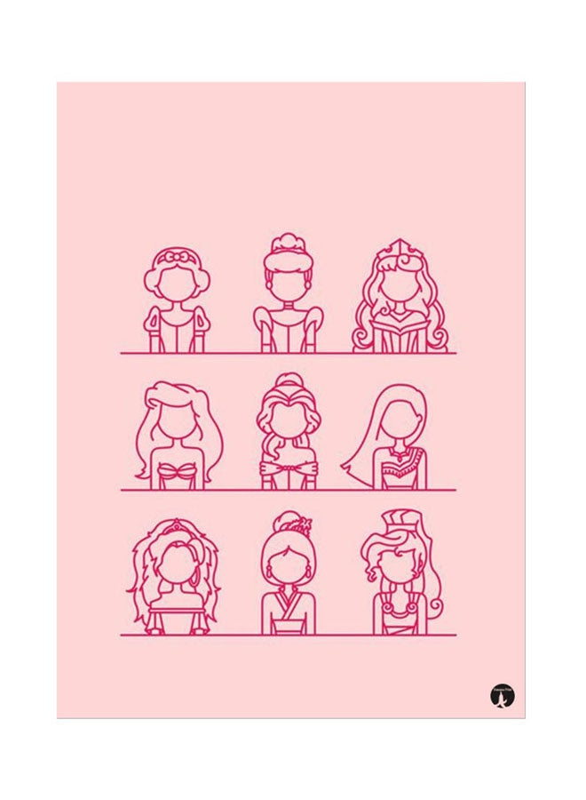 BP Metal Plate Of Disney Poster Pink