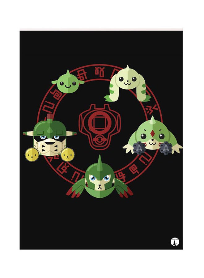 BP Metal Plate Of The Anime Digimon Poster Multicolour