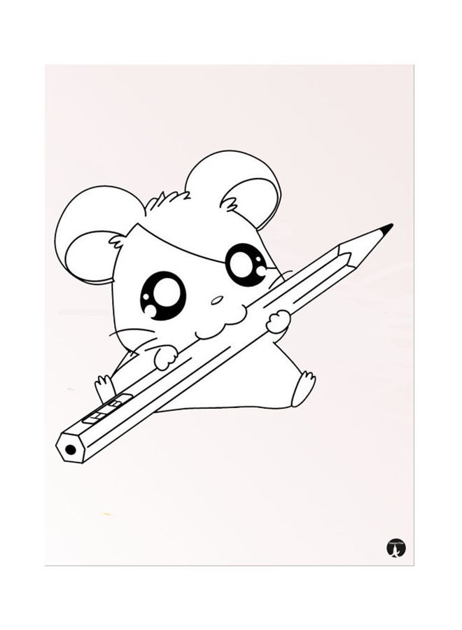 BP Metal Plate Of The Anime Hamtaro Poster Pink/White/Black