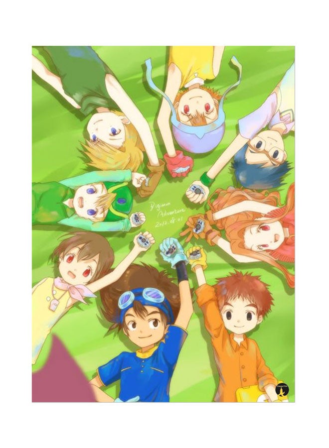 BP Metal Plate Of The Anime Digimon Poster Multicolour