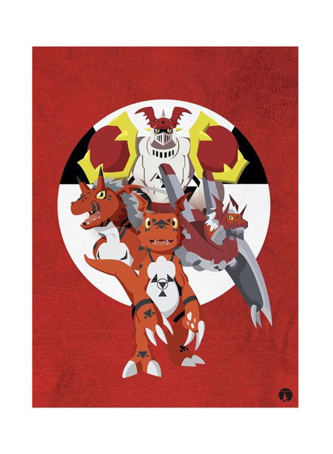 BP Metal Plate Of The Anime Digimon Poster Multicolour