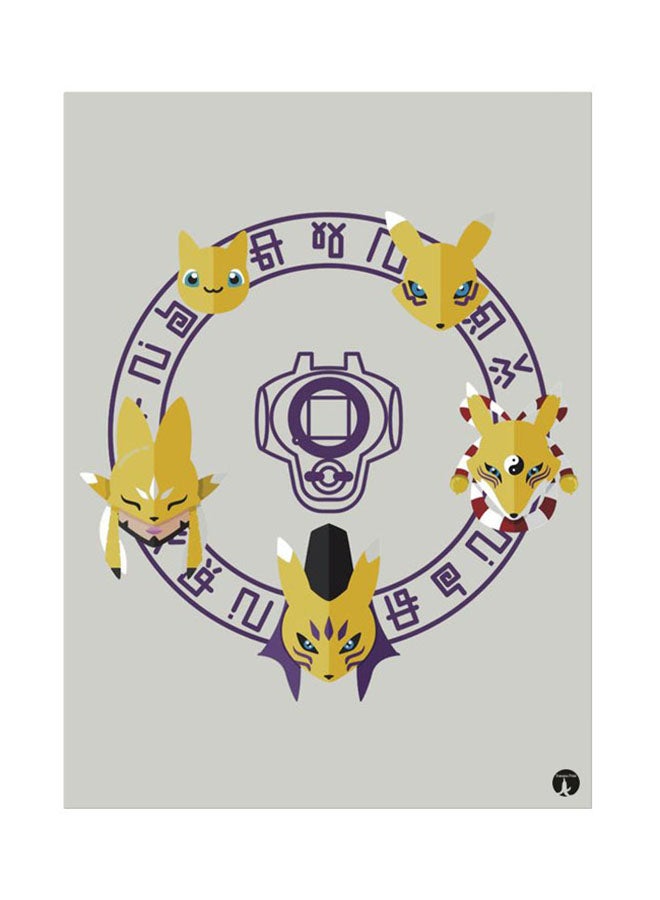 BP Metal Plate Of The Anime Digimon Poster Multicolour