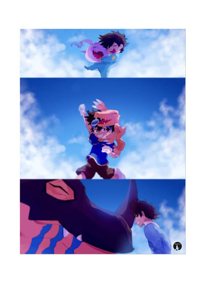 BP Metal Plate Of The Anime Digimon Poster Multicolour