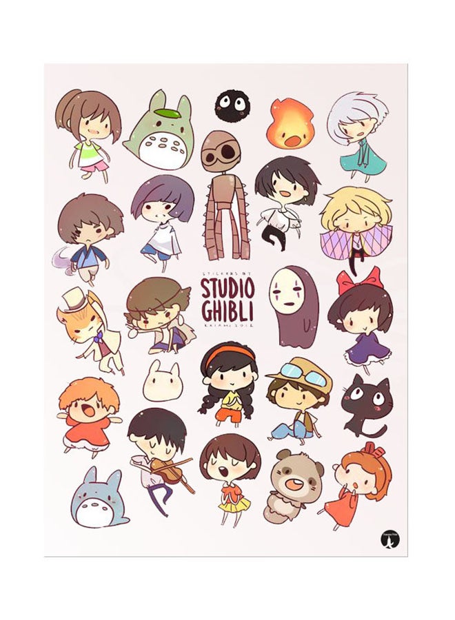 بي بي لوح ملصقات مطبوع بعبارة "Studio Ghibli" متعدد الألوان