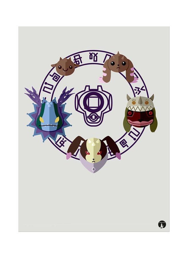 BP Metal Plate Of The Anime Digimon Poster Multicolour