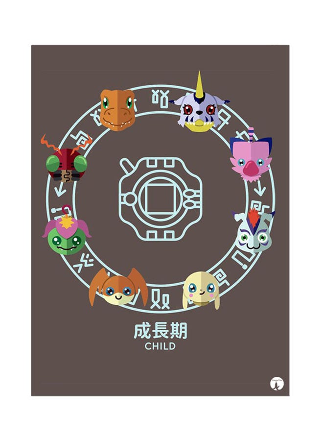 BP Metal Plate Of The Anime Digimon Poster Multicolour