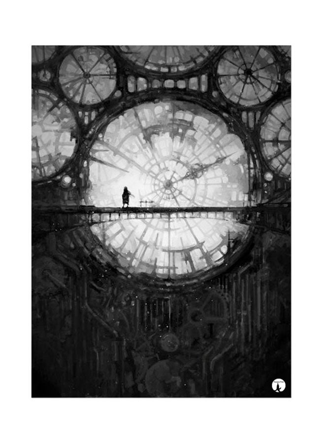 BP Metal Plate Of A Drawing Poster Black/White