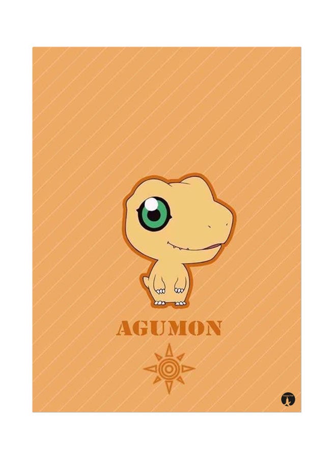 بي بي لوحة معدنية لملصق مسلسل الرسوم المتحركة أبطال الديجيتال برتقالي مائل للأصفر