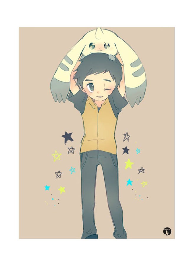 BP Metal Plate Of The Anime Digimon Poster Multicolour