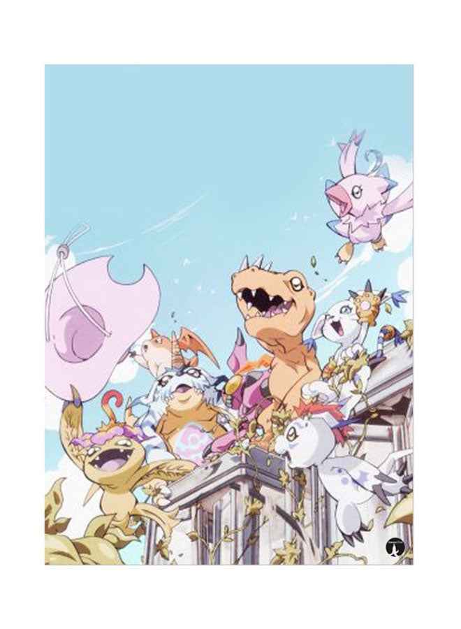 BP The Anime Digimon Metal Plate Poster Multicolour