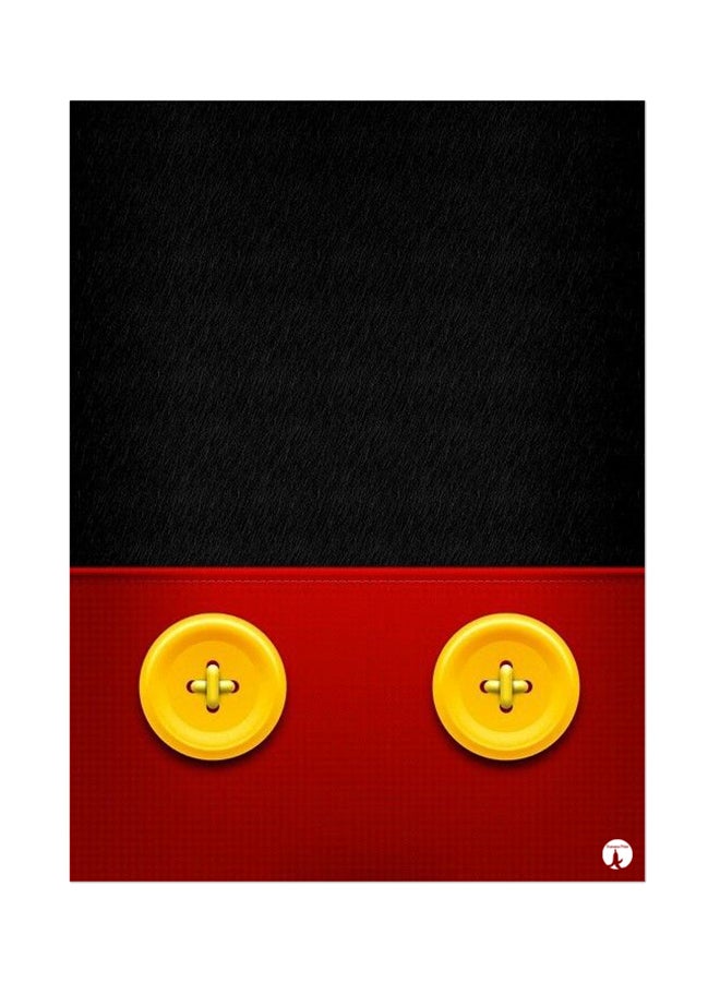 بي بي لوحة معدنية لملصق ديزني أسود/أصفر/أحمر