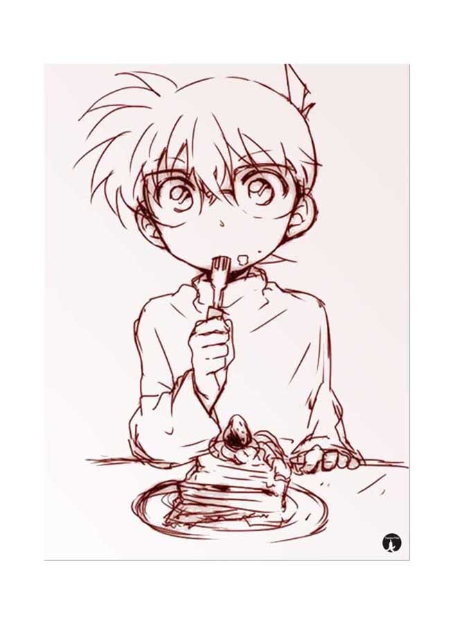 BP Metal Plate Of The Anime Detective Conan Poster Pink/Black