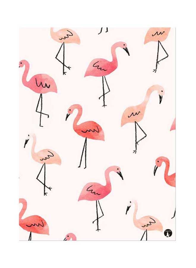 BP Metal Plate Of Flamingos Poster Pink/Black