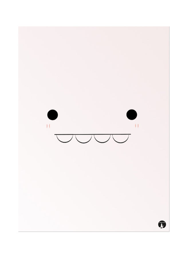 BP Metal Plate Of A Face Poster Pink/Black