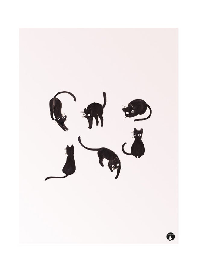 BP Metal Plate Of Cats Poster Pink/Black