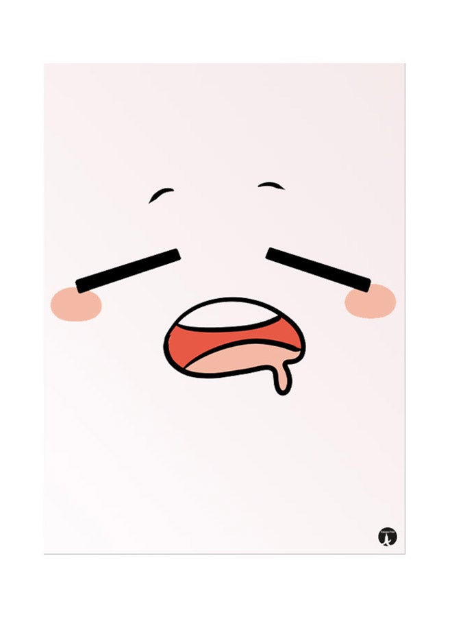 BP Metal Plate Of A Face Poster Pink/Black