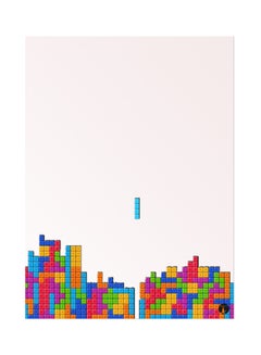 Metal Plate Of The Video Game Tetris Poster Multicolour