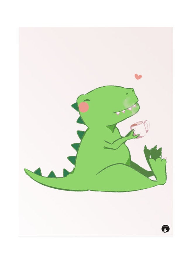 BP Dinosaur Metal Plate Poster Pink/Green