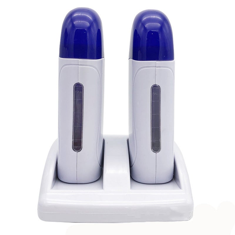 شاربدو قاعدة تسخين شمع لإزالة الشعر بأسطوانة مزدوجة أبيض/أزرق - Image 2