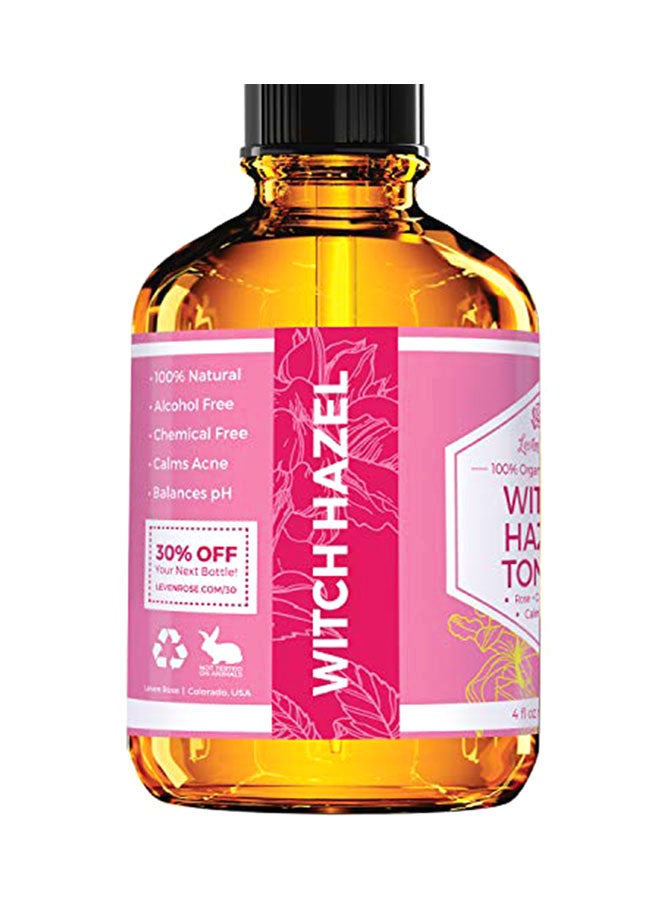Leven Rose Witch Hazel Toner 100% Pure Organic Facial Rose Water with Rose Petals, Calendula, Cucumber, and Chamomile Flower 4 oz Multicolour 0.16798kg 