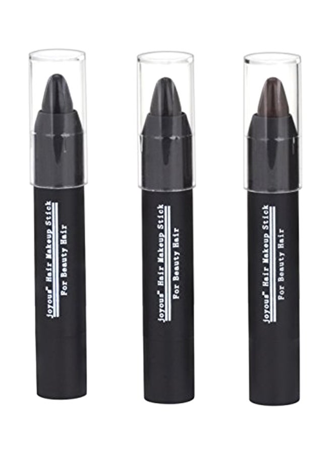 Hair Chalk Pens Temporary Hair Dye, Non-toxic Hair Color, Crayon Cover White Hair Color Patch (Black-Dark Brown-Coffee), Pack of 3 Multicolour 2.12472kg