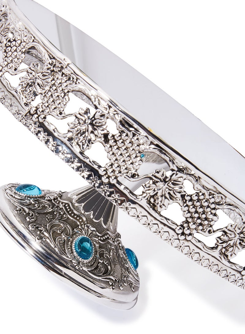 صينية زجاجية قياسية متعددة الألوان مطلية بالفضة - Image 3