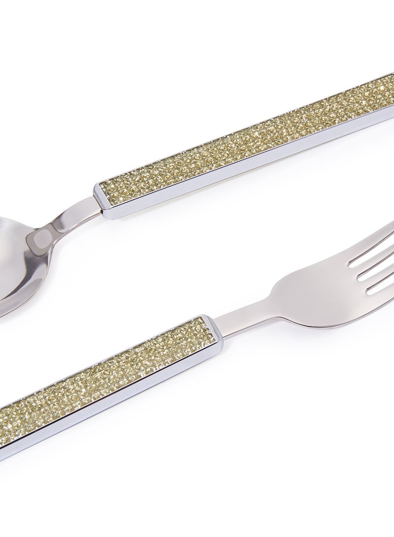 LINKAGE Glitter 12Piece Table Spoon And Fork Cutlery Set Multicolour Standard - Image 4
