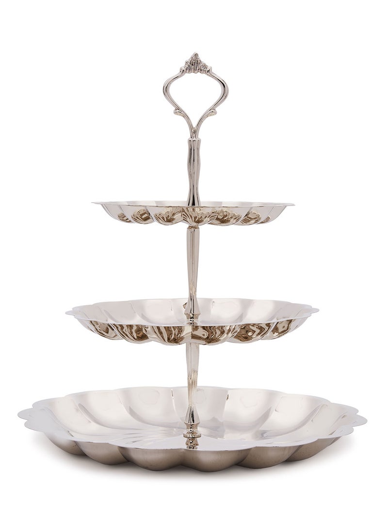 LINKAGE Candy Dish 3 Tier SS Multicolour Standard Standard 6 x 30.4 x 30.2 cm Silver - Image 1