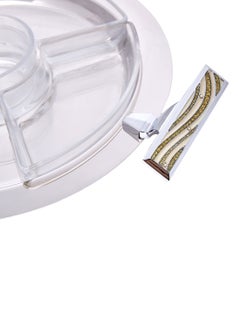 REGENT Orient 5 Comprtment Round Utensil Clear/Silver 39 x 31cm  - Image 3