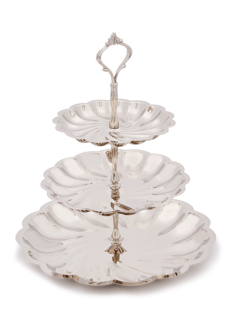 LINKAGE Candy Dish 3 Tier SS Multicolour Standard Standard 6 x 30.4 x 30.2 cm Silver - Image 2