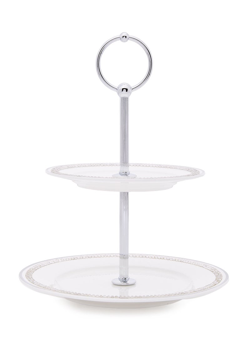 LINKAGE Candy Dish Small 2 Tier With Ceramic Plates Multicolour Standard  - Image 1