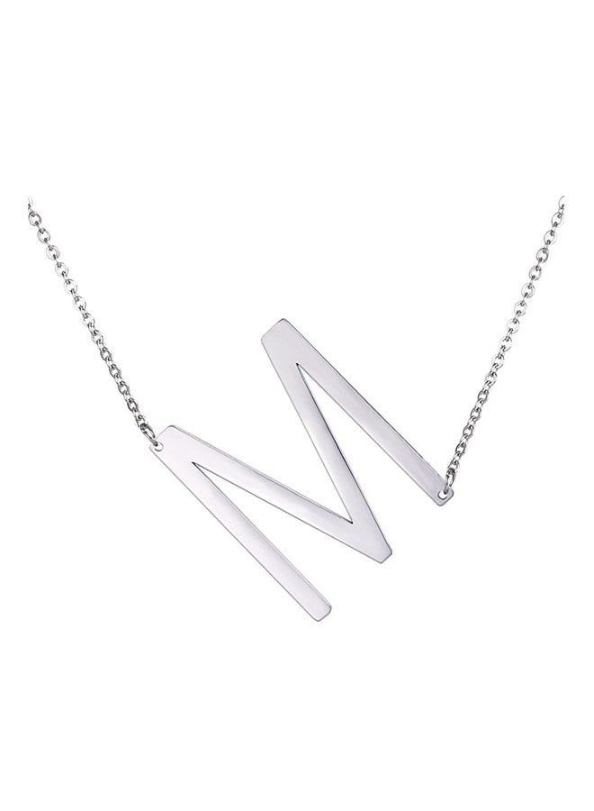 U7 Sideways Large Initial Necklaces Big Letter Script Name Necklaces Pendant Monogram Necklace