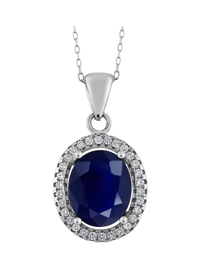 GEM STONE KING Sapphire Pendant Necklace 
