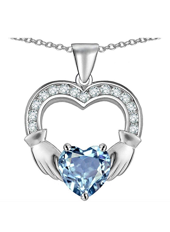 Star K Hands Holding Heart Claddagh Pendant Necklace - Image 1