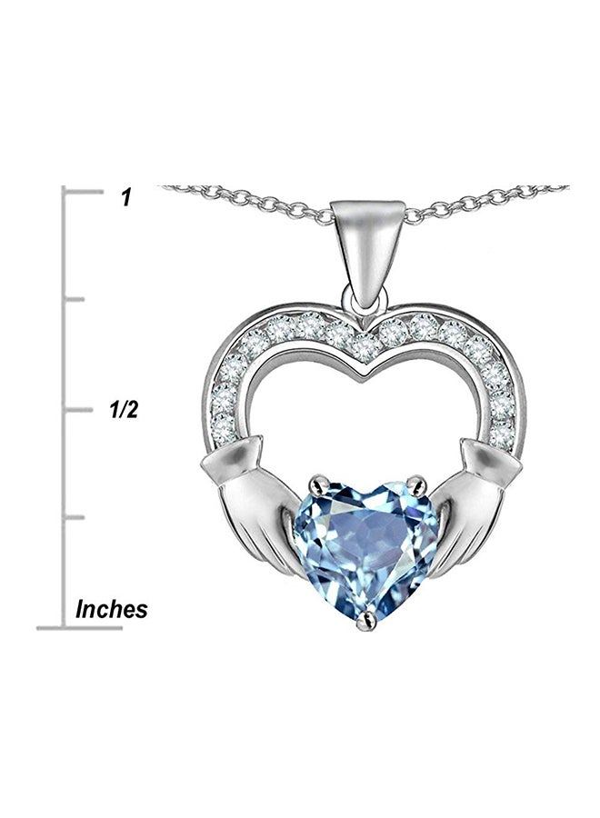 Star K Hands Holding Heart Claddagh Pendant Necklace - Image 2