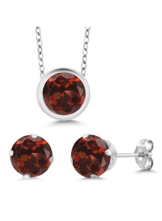 جم ستون كينج طقم قلادة بسلسلة مع حلق أذن