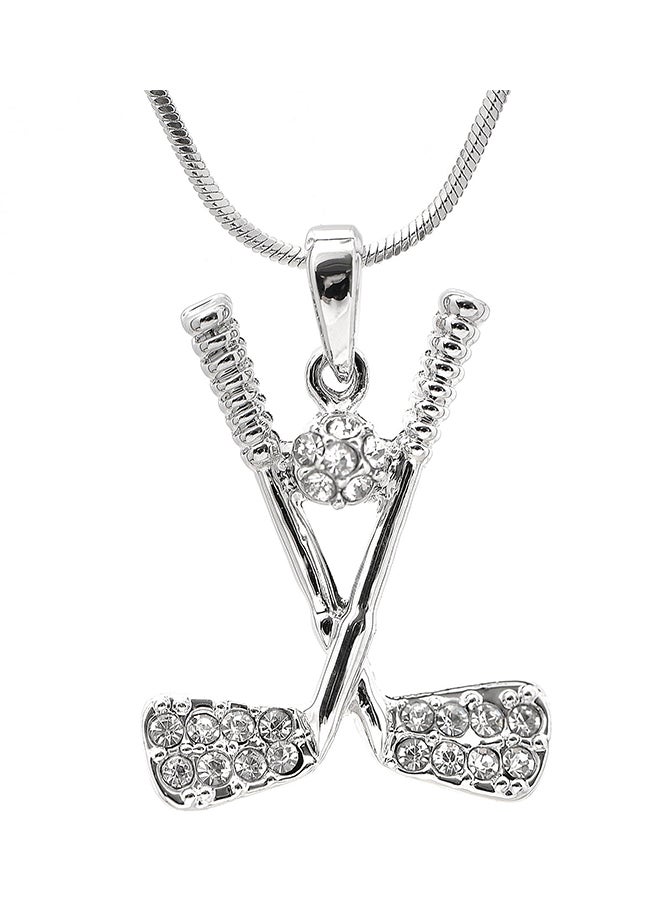 SpinningDaisy High Gloss Crystal Golf Club With Ball Necklace