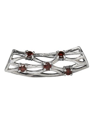 Ribbon Weave Knot Slide Pendant Silver/Red - v1553541699/N21650444A_1