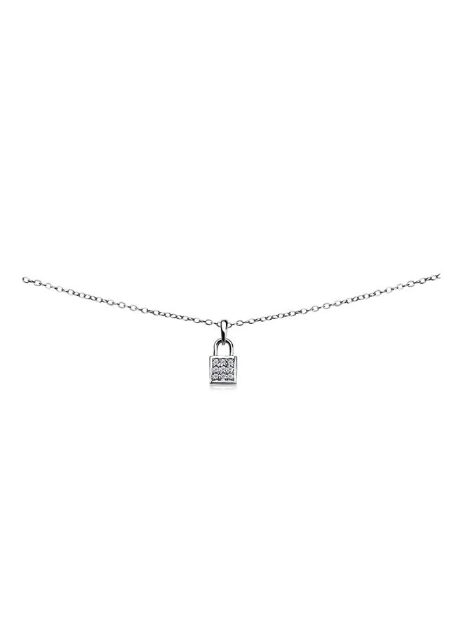 GemStar USA Cubic Zirconia Love Lock Dainty Choker Necklace 